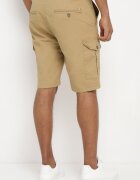 Pantaloni scurți bej închis de bumbac tip cargo cu buzunare cu capse Tiasola