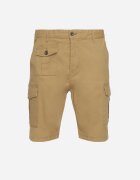  Pantaloni scurți bej închis de bumbac tip cargo cu buzunare cu capse Tiasola