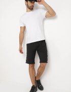  Pantaloni scurți negri de trening cu șnur în talie și cu capse metalice Tharnni