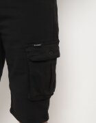 Pantaloni scurți negri din bumbac până la genunchi cu buzunare cu clapete Glicilla