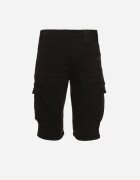 Pantaloni scurți negri din bumbac până la genunchi cu buzunare cu clapete Glicilla