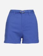 Pantaloni scurți tip bermuda albaștri cu curea din material în talie Rivatha