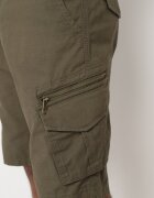  Pantaloni scurți Verde închis din bumbac cu buzunare largi Cargo Diphea