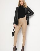  Pantaloni Skinny Bej închis Modelatori din imitație de piele Natividade
