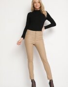  Pantaloni Skinny Bej închis Modelatori din imitație de piele Natividade