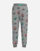  Pantaloni sport gri închis cu elastic în talie și imprimeu cu motiv de dinozauri Egorita