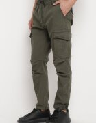  Pantaloni Verzi Cargo din Bumbac cu Buzunare cu Clape cu Cordon Zailine