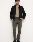  Pantaloni Verzi Cargo din Bumbac cu Buzunare cu Clape cu Cordon Zailine