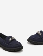  Pantofi Albaștri Mocasini cu Cataramă Decorativă Kahtarii