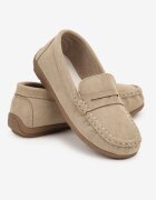  Pantofi Bej cu Branț din Piele Lravia