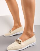  Pantofi bej cu Față Flexibilă și Cataramă Elegantă Naelle