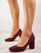  Pantofi cu toc Bordeaux Clasici cu branț din piele naturală Maithra