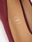  Pantofi cu toc Bordeaux Clasici cu branț din piele naturală Maithra