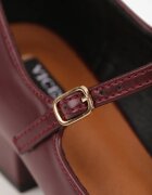  Pantofi cu toc Bordeaux în stil Mary Jane cu cataramă Kareoma