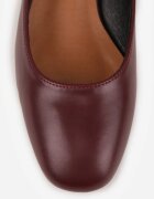  Pantofi cu toc Bordeaux în stil Mary Jane cu cataramă Kareoma