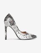  Pantofi cu toc cui Negri cu model piele de șarpe Diatha