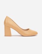  Pantofi cu toc Maro slip-on din imitație de piele cu toc gros Fasca