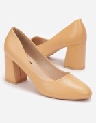  Pantofi cu toc Maro slip-on din imitație de piele cu toc gros Fasca
