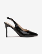  Pantofi cu toc Negri Lăcuiți stiletto cu vârf ascuțit Ceialia