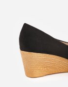  Pantofi cu toc Negri Vices cu coturn împletit Ciliren