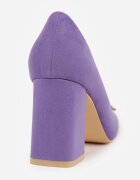  Pantofi cu toc Violet Vices cu toc gros cu branț din piele și decorațiune cu bijuterii Onna