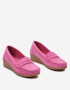  Pantofi Fucsia Mocasini pe Pană Rosazara