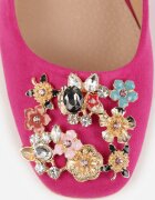  Pantofi Fucsia Vices cu toc cu Branț din Piele cu Zirconii Fonarieth