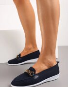 Pantofi josi Albastri cu Partea superioară flexibilă și Cataramă Elegantă Naelle