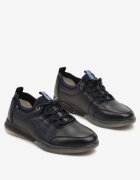  Pantofi josi bleumarin în stil sportiv cu șiret elastic cu șnur Pionna