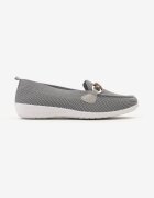  Pantofi josi gri cu față elastică și cataramă elegantă Naelle