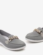  Pantofi josi gri cu față elastică și cataramă elegantă Naelle