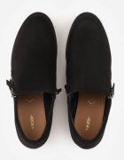  Pantofi Negri cu toc bloc jos cu fermoar decorativ Aricca