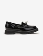  Pantofi negri Mocasini cu Cataramă Decorativă Kahtarii