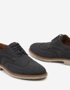  Pantofi Oxford albaștri cu cusături decorative și branț din piele naturală Palla