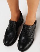  Pantofi Oxford Negri cu Cusături Larsatia