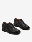 Pantofi Oxford Negri cu Cusături Larsatia