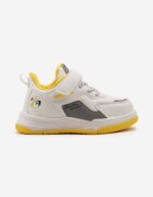  Pantofi Sport Alb-Galbeni Plati Sneakers Închiși cu Scai cu Șireturi Decorative Biota