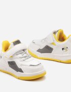  Pantofi Sport Alb-Galbeni Plati Sneakers Închiși cu Scai cu Șireturi Decorative Biota
