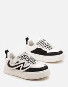  Pantofi sport Alb-Negru cu Branț din Piele și Aplicație Decorativă Marni