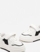  Pantofi Sport Alb-Negru cu Scai cu Perforație Naomilla