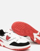  Pantofi sport Alb-Roșu cu șireturi și aplicație decorativă Meraline