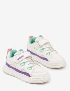  Pantofi sport Alb-violet cu Talpă Groasă cu Scai și Branț din Piele Eleasia