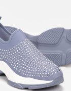 Pantofi sport Albaștri cu Zirconiu pe Talpă Groasă Coneta