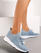  Pantofi Sport Albastru deschis cu Fir Metalic și Elastic cu Opritor Qiliara