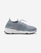  Pantofi Sport Albastru deschis cu Fir Metalic și Elastic cu Opritor Qiliara