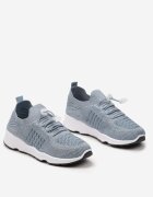  Pantofi Sport Albastru deschis cu Fir Metalic și Elastic cu Opritor Qiliara