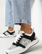  Pantofi sport Albi-Bleumarin cu Imprimeu Decorativ Melimisia