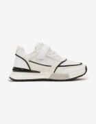  Pantofi sport albi cu arici și șireturi ornamentale cu cusături Saliren