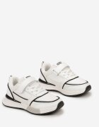  Pantofi sport albi cu arici și șireturi ornamentale cu cusături Saliren