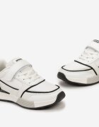  Pantofi sport albi cu arici și șireturi ornamentale cu cusături Saliren